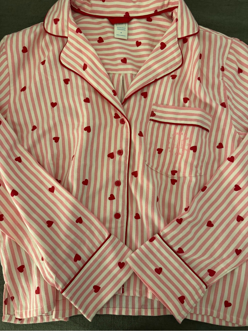 Gap x summer fridays pink Striped Heart Pajama Top